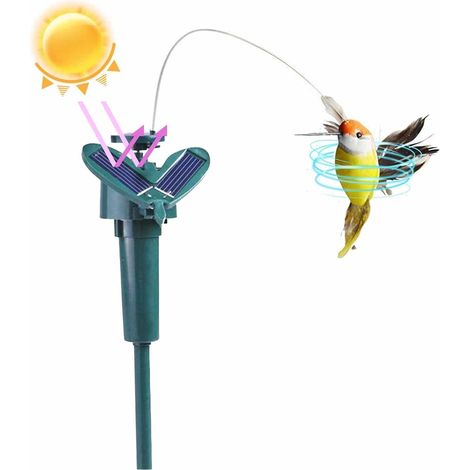 3 pezzi Colibrì solare, Colibrì solare repellente per mosche, Decorazione da giardino esterno su paletto, Altalena galleggiante per uccelli, per la decorazione del patio e del giardino