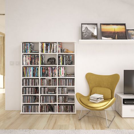 Scaffale porta cd Jukebox, Bianco, 105.4 x 136 cm, Vicco (1/5)