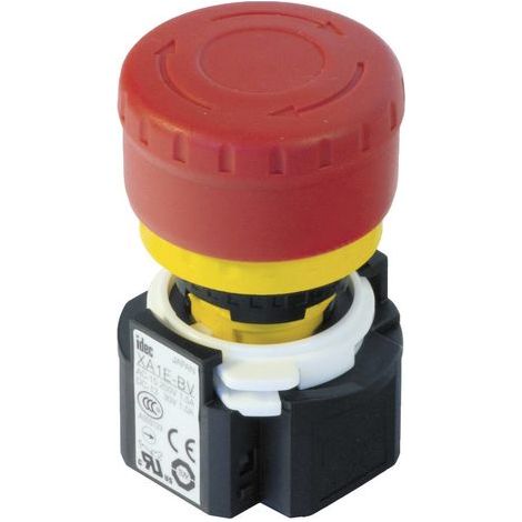 Idec XA1E-BV302R Interrupteur d'arrêt d'urgence rouge jaune (1/4)