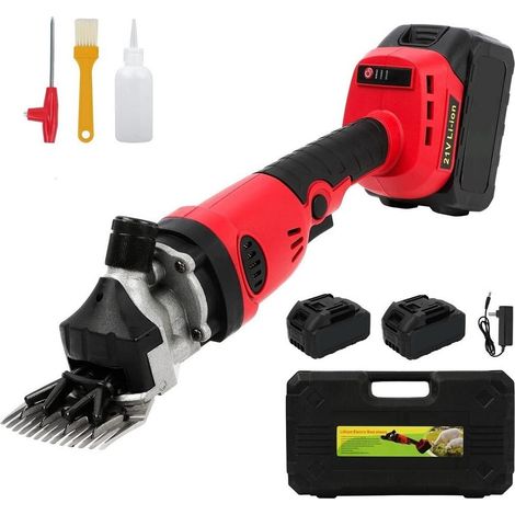 Trade Shop - Tosapecore Tosatrice Ricaricabile Tosa Pecore Ovini Doppia Batteria 21v 07007 - (1/4)