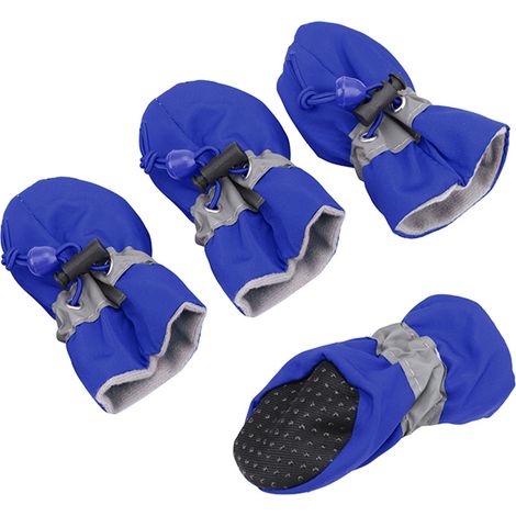 Rutschfeste Welpenschuhe (4er-Pack), weiche Sohlen, verstellbarer Kordelzug, wasserdichte Stiefel für kleine und mittelgroße Hunde, Pfotenschutz. (1/5)