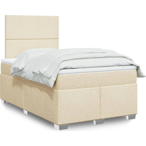 Boxspringbett mit Matratze Creme 120x200 cm Stoff (1/5)