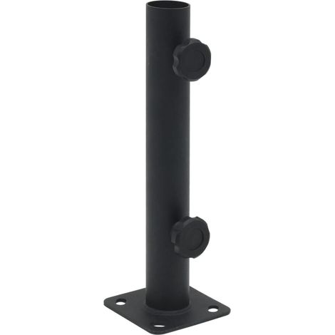 Base para sombrilla para mástiles de 32/34/38 mm fácil instalación terraza 9,5 x 9,5 x 30 cm acero negro mate 020056361