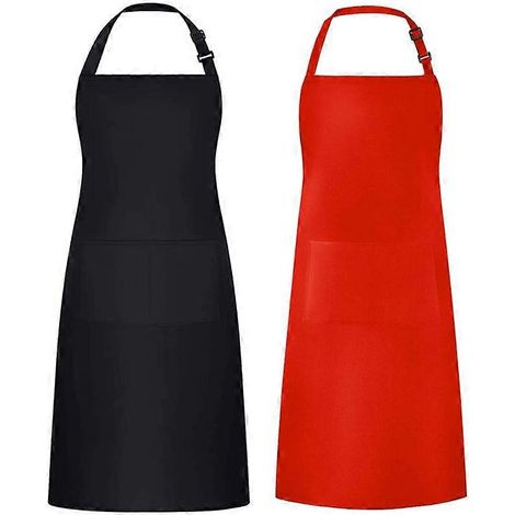 2er-Set Latzschürzen – Unisex-Schürzen im Großhandel mit 2 geräumigen Taschen, maschinenwaschbar, geeignet zum Grillen in der Küche (1/5)