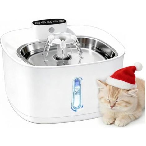 QORVA-TENGYIF Fontaine Chat sans Fil 3.2L, Fontaine à Eau pour Chat sans Fil Rechargeable avec Détecteur de Mouvement, 3 Modes, Filtration 4 Couches, Ultra Silencieuse, sans BPA pour Chats et Chiens (1/5)