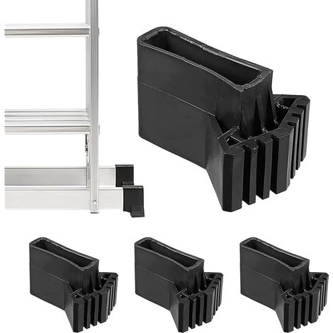 4 Pièces Couvre Pieds D'échelle, Échelle Patins En Caoutchouc Antidérapants, Pieds d'Échelle Tapis Caoutchouc pour Échelle, Non Slip Mat Échelle Pieds pour Intérieur pour Échelles Télescopiques (1/5)
