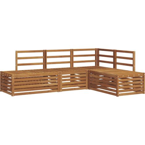 Outdoor Sofa Set 4 Piece Natural Solid Acacia Wood vidaXL