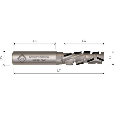 MTEC020.8 - SPINDELFRÄSE AUS DIAMANT Z2+2 KÖRPER AUS STAHL PKD H2,5 MM - MOBILTECNICA  .8D16  LU 35  DS20  LT95  Z(2+2)(9DP+1HW)  AX20°  LI  H2,5