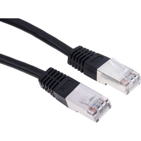 Câble cat 6 Avec connecteur / , S/FTP, gaine PVC Noir, 10m ( Prix pour 1 )