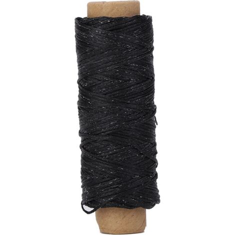 Fil de couture ciré 150D/16 pour cuir, réparation chaussures, cordon de surpiqûre main, 50m noir