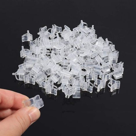 Clips tomates, Pince à greffer, Clip de greffage-100 pièces en Plastique Transparent, Plant Clips for Climbing Plants, sûr, fiable et Facile à Utiliser Pince à Outils de pépinière (1/4)