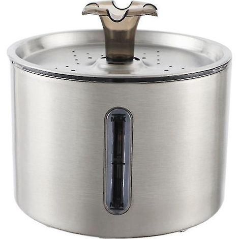 Automatischer und leiser Trinkbrunnen aus Edelstahl (2,5 l) für Haustiere. Geeignet für mehrere Haustiere.