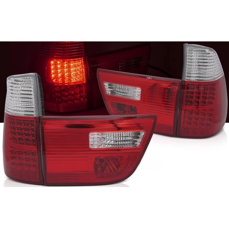 Paire de feux arriere BMW X5 E53 de 1999 a 2003 LED rouge blanc (1/3)