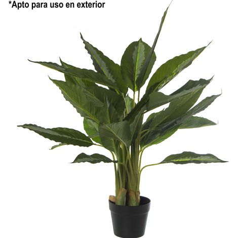 Plante artificielle 85 cm. Feuille bicolore de 85 cm de haut, adaptée à une utilisation en extérieur