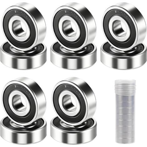 10 Pcs 6200-2RS Roulement à Billes, Roulements à Bille 10 mm x 30 mm x 9 mm Double Blindage pour Tours/Moteurs/Imprimantes 3D/ Fraiseuses et Divers Appareils Mécaniques (1/5)