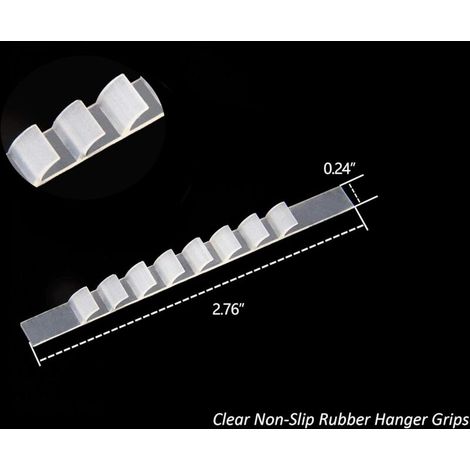 Poignées de suspension antidérapantes pour cintres en bois - 200 pièces Poignées de suspension en caoutchouc antidérapantes transparentes Bandes de suspension Poignées de cintre adhésives (1/3)