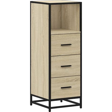 Armoire de salle de bain industrielle bois d'ingénierie 35 x 37,5 x 100 cm avec espace de rangement pratique en chêne sonoma (1/5)