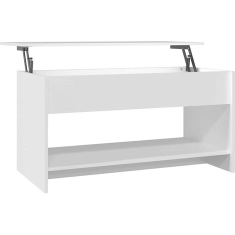 Maison Exclusive - Table basse blanc 102x50x52,5 cm bois d'ingénierie (1/5)