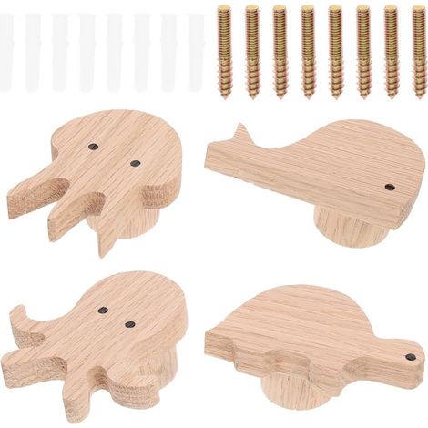 Lot de 1 patère murale multifonctionnelle en chêne kaki