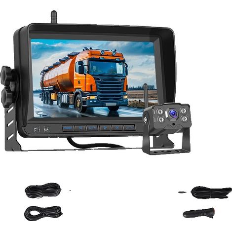 Moniteur de voiture, écran HD de 7 pouces, caméra de recul sans fil, Moniteur avec caméra (1/2)