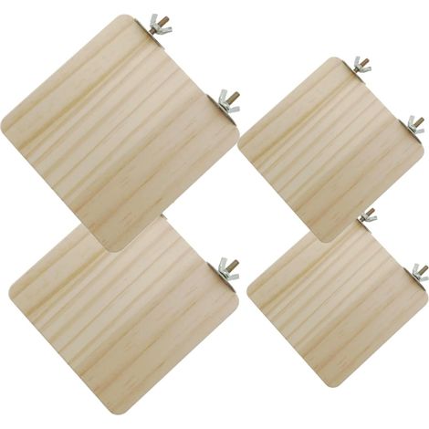 4 Wooden Spring Boards, Wooden Rectangular Game Board for Hamster, Chinchilla, Mouse, Rat and Small Pet (1/5)