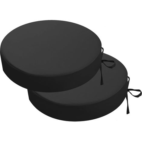 Lot de 2 coussins de chaise ronds pour l'extérieur, coussins de siège imperméables pour l'extérieur, coussins de chaise pour terrasse résistants aux couleurs avec bandes, mobilier de (1/5)