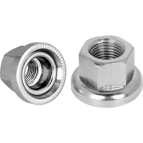 Dos tuercas para eje de bicicleta, tuercas de brida para eje de rueda de bicicleta de 3/8 de pulgada, adecuadas para bicicletas, bicicletas de montaña, etc. (1/2)