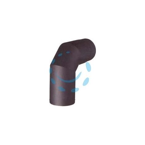 GOMITO 90° PORCELLANATO PER STUFE A LEGNA NERO OPACO PESANTE MM.1,2 - ø cm.12