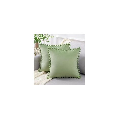 Housse de Coussin 40x40 cm, Vert Sauge, Décoration Douce pour Canapé, Salon, Chambre