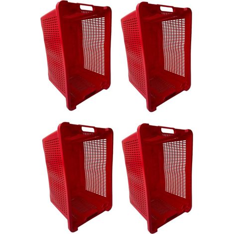 Cassa Cassetta agricola ortofrutta Salvaspazio 52x29x42H cm ROSSA FONDO CHIUSO 4 PEZZI (1/4)