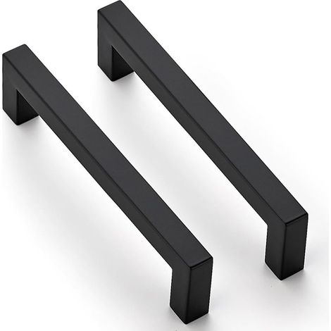 Schwarze Möbelgriffe für moderne Möbel, einfach zu montierende Schubladengriffe aus Edelstahl, quadratische Möbelgriffe für Schubladen (1/5)