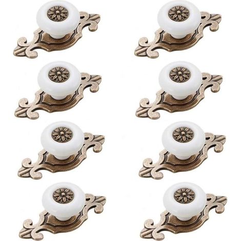 Bouton Meuble 8 Pièces Bouton Tiroir Style Vintage Bouton de Meuble Bouton Tiroir avec Vis Accessoires (1/4)