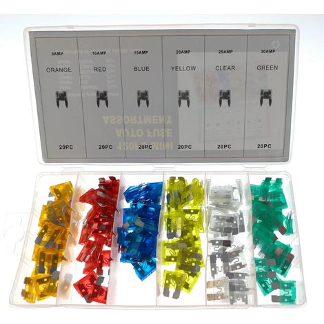 Juego 120 Fusibles 5A 10A 15A 20A 25A 30 Amp Coche/Moto (1/5)