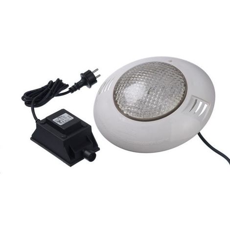 Ubbink – Spot LED 350 blanc pour piscines bois – ABS – IP68 – 24W – 12VAC/50Hz – 5m de câble inclus – Garantie 2 ans