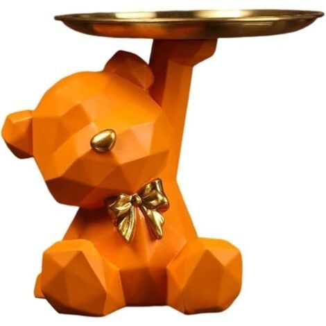 HAOPYOU Ours dcoratif Sculpture dcorative avec plateau Ours Plateau dcoratif en rsine Sculpture animale Dcoration A - E (1/4)