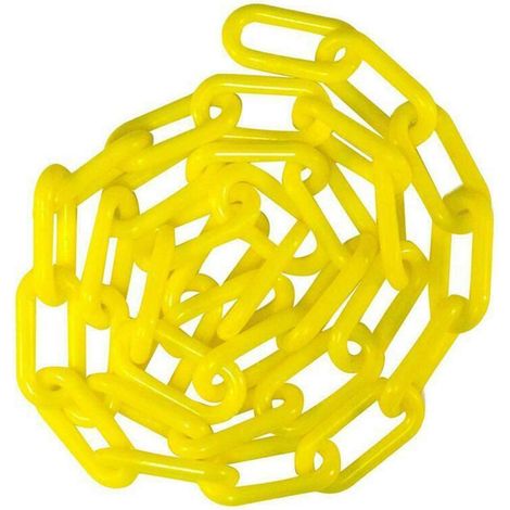 Chaînes en plastique de 25 m x 8 mm - Chaîne de sécurité en plastique - Chaîne d'isolement pour poteaux routiers - Chaînes d'isolation pour installations de transport, clôture de jardin (1/5)