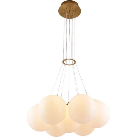 TrAdE Shop Traesio - Lampadario A Sospensione Bronzo Lampada Minimal Da Soffitto Con 7 Sfere Attacco G9 Lp-84-7 -