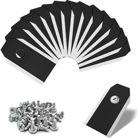 45 Pieces Black Titanium Knife Blades, Universal Robotic Lawnmower Blades, Titanium Replacement Blades for All Husqvarn Automower Gardena Robotic Lawnmowers with 45 Screws