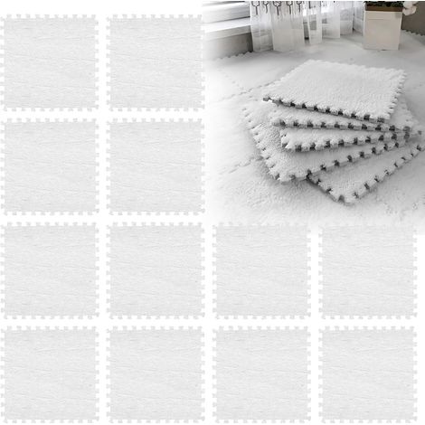 Lot de 12 Tapis Puzzle Mousse – Dalles Sol Blanc (1/5)