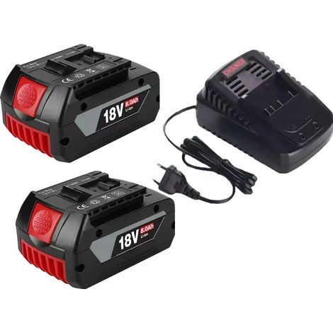 Batterie Lithium, capacité de 8000mAh, charge rapide, 2PCS-8.0Ah-chargeur, 18V-b (1/2)