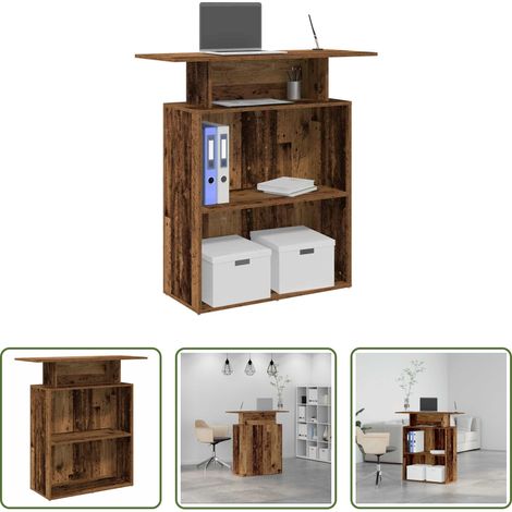 vidaXL Tresen mit Stauraum - Empfangstheke Altholz-Optik 100x40x104 cm Holzwerkstoff (1/5)