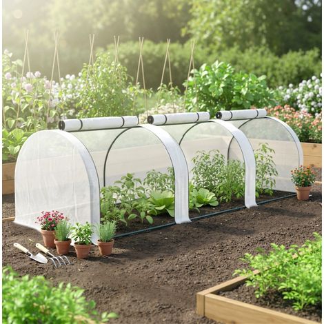 Invernadero túnel de acero con 3 ventanas OKMYHOME (1/5)