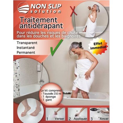 [NON UTILIZZATO] OUTLET Trattamento con soluzione antiscivolo, per ridurre il rischio di cadere nelle docce e nei bagni, confezione da 250 ml, con spugna e guanto (1/2)
