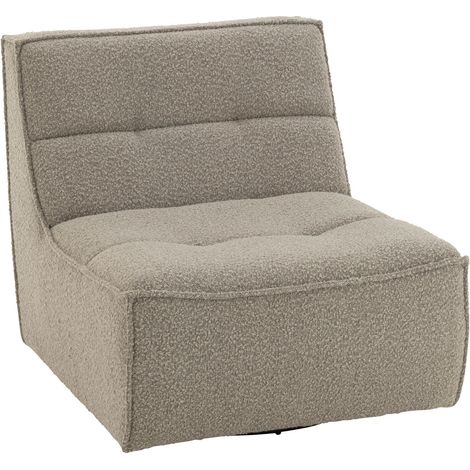 Fauteuil pivotant carré en tissu bouclette Taupe 97x83x83 cm (1/5)