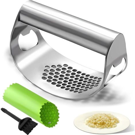 Rocker-style garlic press, bottle opener, heavy-duty stainless steel garlic chopper (1/5)