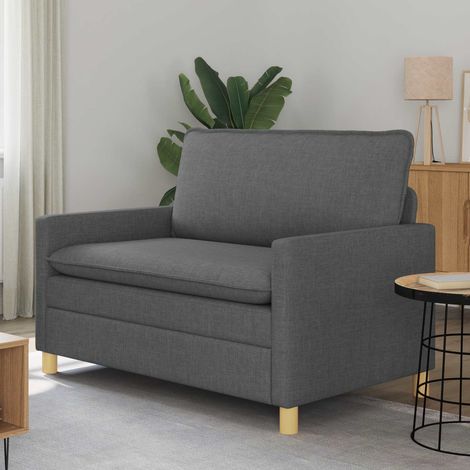 Canapé 2 places gris foncé en tissu avec cadre métal 126 x 81 x 87,5 cm - PANGIVO (1/5)