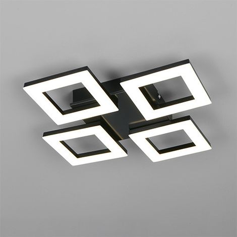 Reality LED-Deckenleuchte Cemi 31 x 31 cm schwarz matt neutralweiß