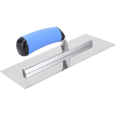 Truelle à plâtre avec manche ergonomique, en acier inoxydable épais, pour la finition de la maçonnerie. (1/5)