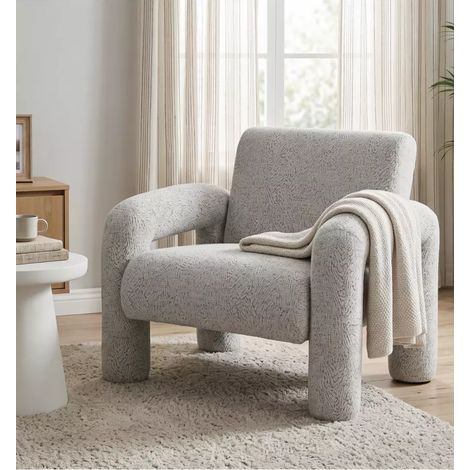 poltroncina bellahome "cleo" fantasia bianco e grigio 86x79x72 cm (1/4)