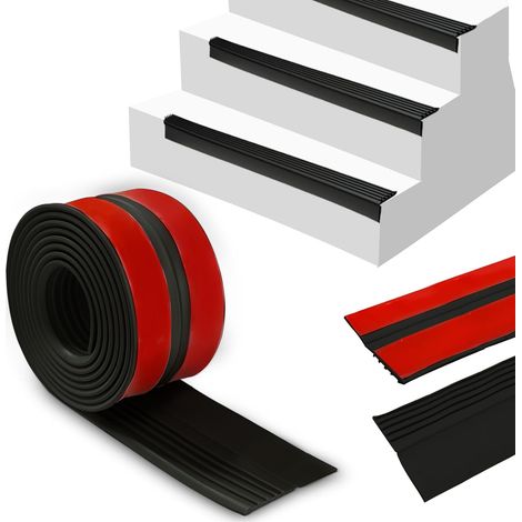 Nez de Marche Autocollant Profilé d'escalier, PVC Adhésif et Antidérapant Protection Bande de Bordure, Nez de Marche Protection Nez de Marche d'escalier (1/5)